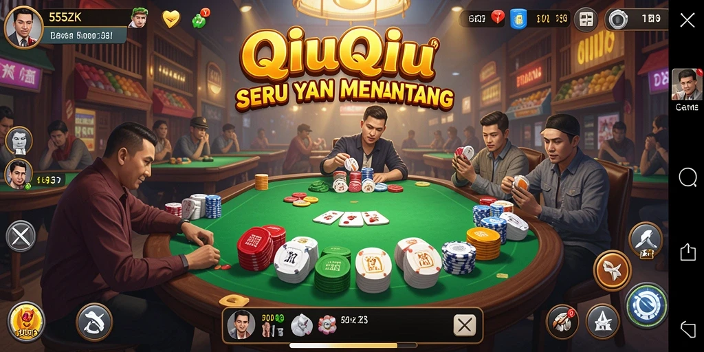 Tampilan gameplay QiuQiu yang seru di 555ZK.
