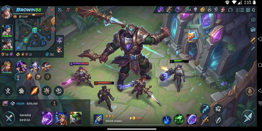 Tangkapan layar BROWIN88 menampilkan aksi seru dalam permainan MOBA.