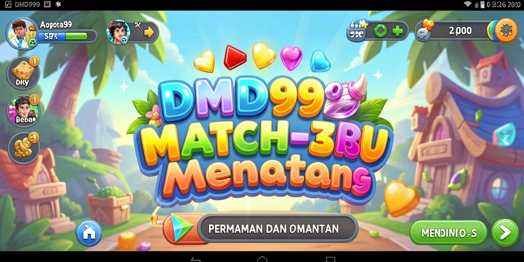 Gameplay seru DMD999 dengan grafis Match-3 yang menakjubkan.