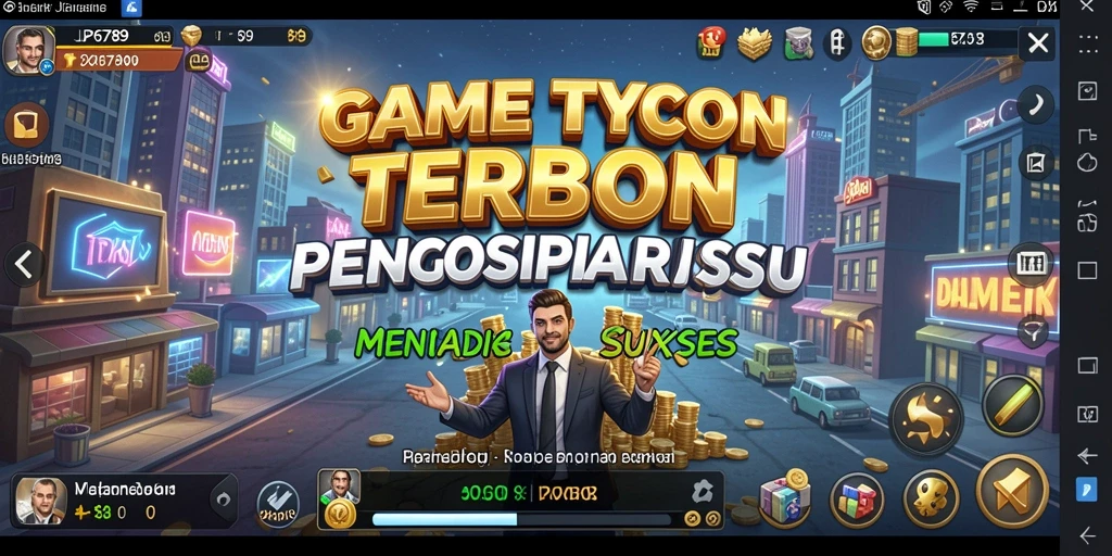 Tangkapan layar gameplay yang memperlihatkan manajemen bisnis dalam JP6789.