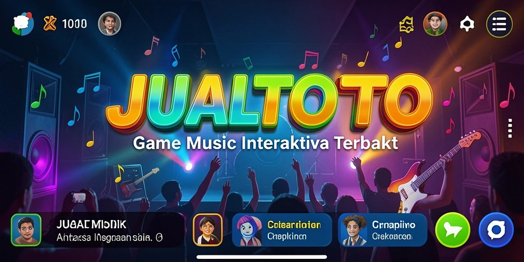 Screenshot utama JUALTOTO menampilkan gameplay interaktif dengan musik.