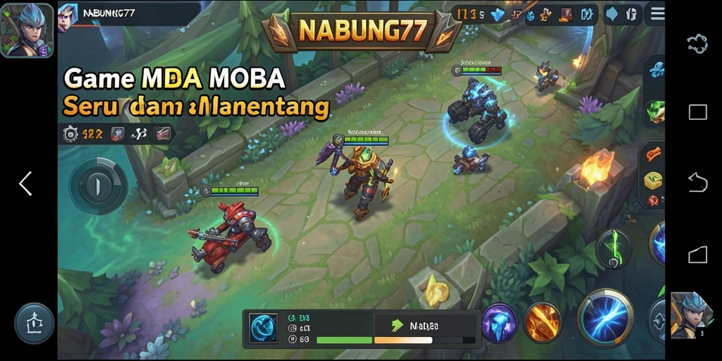 Screenshot menampilkan aksi seru dalam pertandingan MOBA.