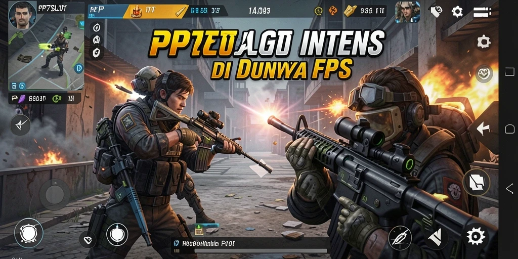 Tampilan mendebarkan dari gameplay FPS di PP7SLOT.