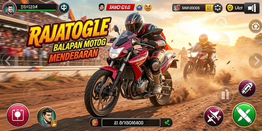 Gameplay mendebarkan balapan motor di RAJATOGEL.