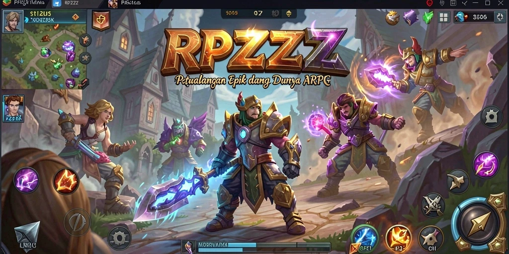 Tangkapan layar dari gameplay RPZZZ yang menampilkan pertarungan seru.