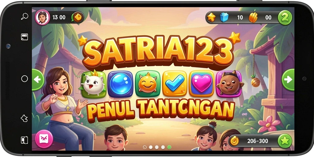 Tangkapan layar dari gameplay SATRIA123 yang penuh warna dan seru.