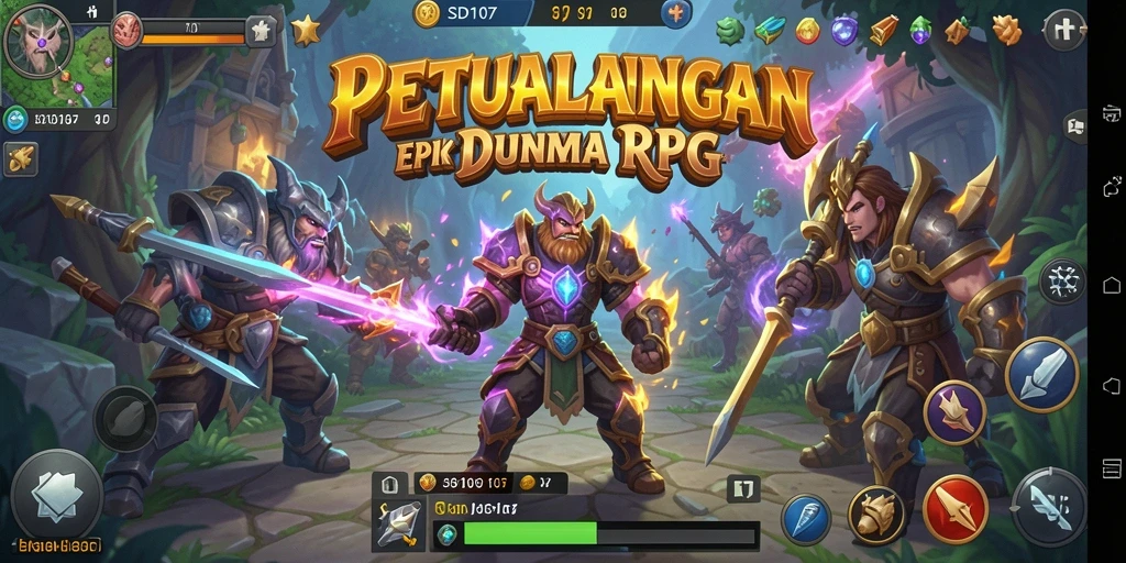 Screenshot utama SD107 menampilkan seru dan menegangkan gameplay RPG.
