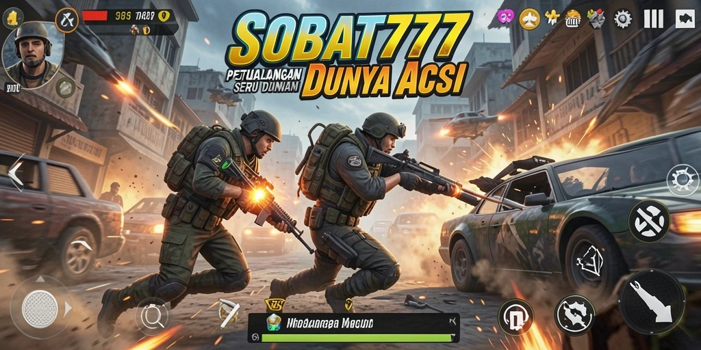 Screenshot menunjukkan aksi mendebarkan dalam SOBAT777.