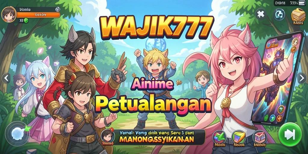 Tampilan seru gameplay WAJIK777 dengan karakter anime.