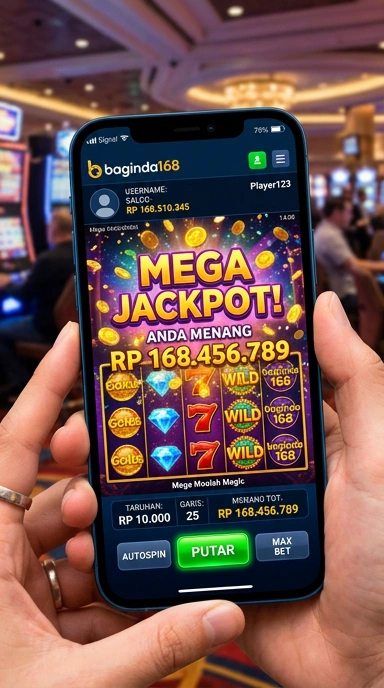 Cuplikan layar proses unduh aplikasi di baginda168.